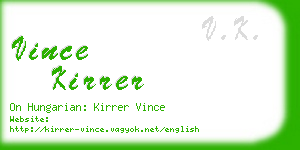 vince kirrer business card